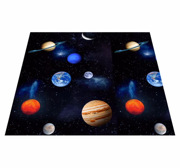 Dywan winylowy w gwiazdki kosmos i planety - TenStickers
