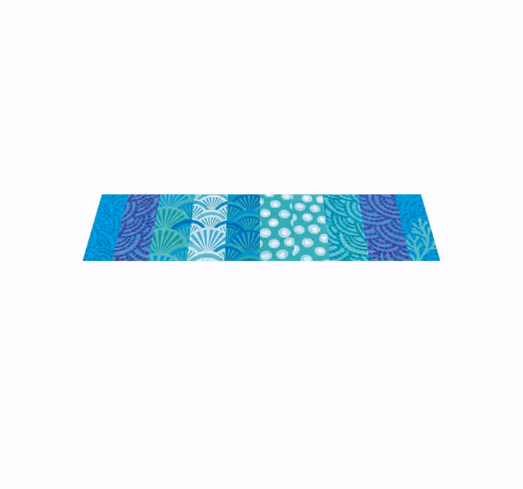 Dywan winylowy do salonu w turkusowy wzór oceaniczny - TenStickers