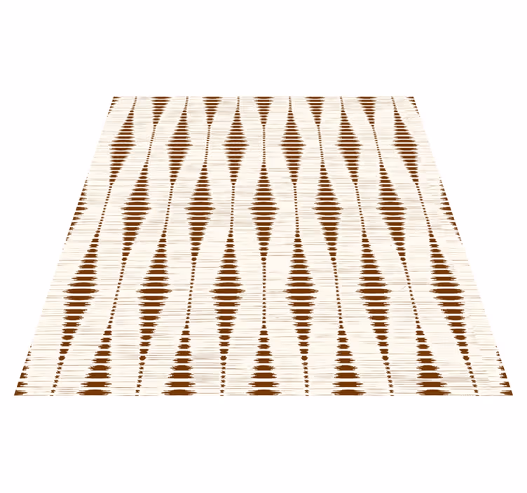 Dywan winylowy wzór geometryczny brązowy ikat - TenStickers
