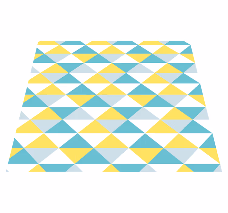 Dywan winylowy wzór geometryczny żółty i niebieski - TenStickers