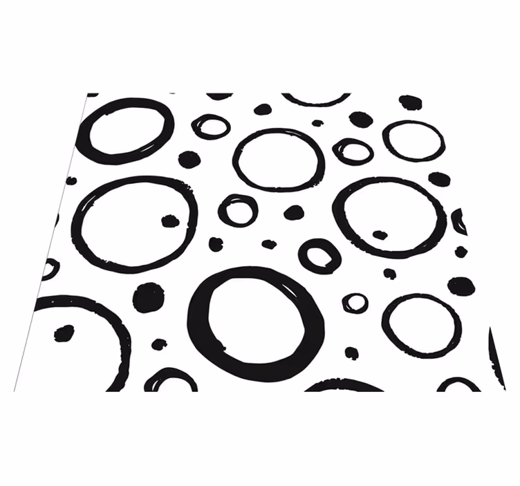 Dywan winylowy wzór geometryczny w czarno-białe koła - TenStickers