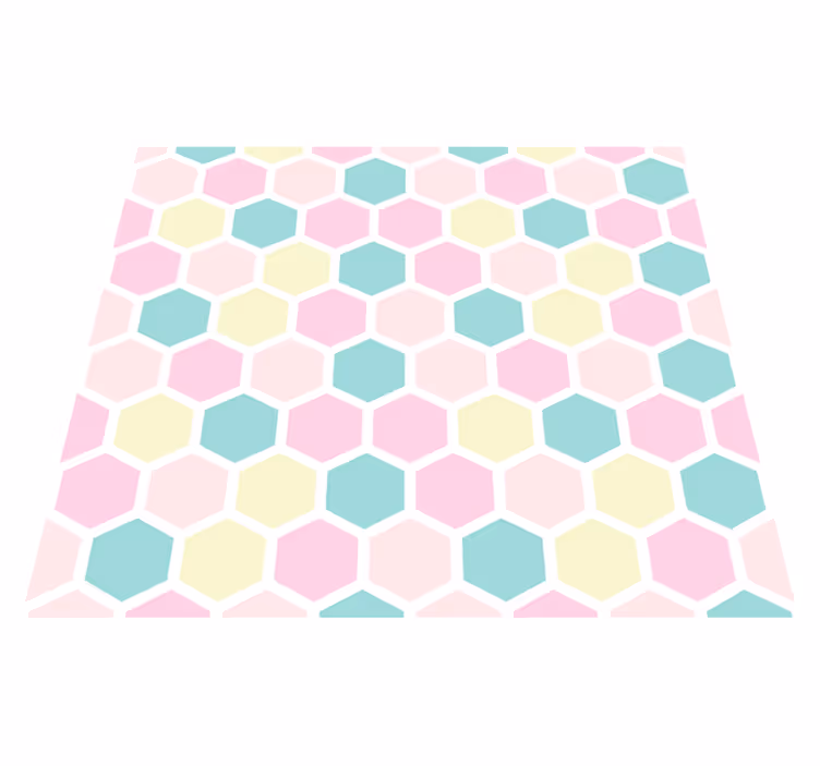 Dywan winylowy wzór geometryczny w pastelowych kolorach - TenStickers