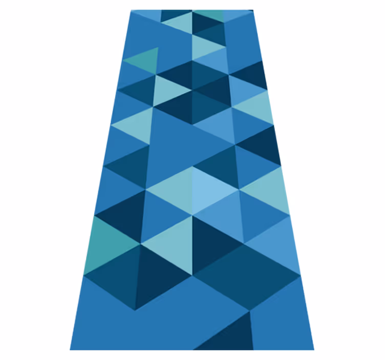Dywan winylowy wzór geometryczny niebieskie kwadraty - TenStickers