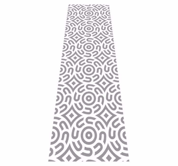Dywan winylowy wzór geometryczny biały z okręgami - TenStickers