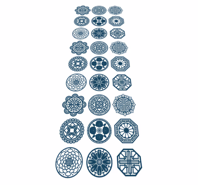 Dywan winylowy wzór geometryczny kształty koreańskie - TenStickers