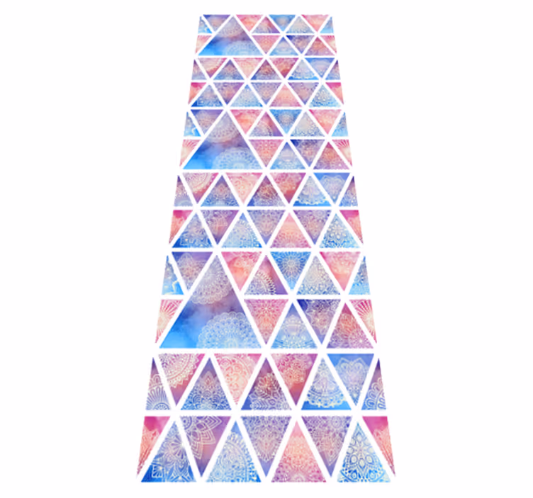 Dywan winylowy wzór geometryczny etniczne kwiatowe trójkąty - TenStickers