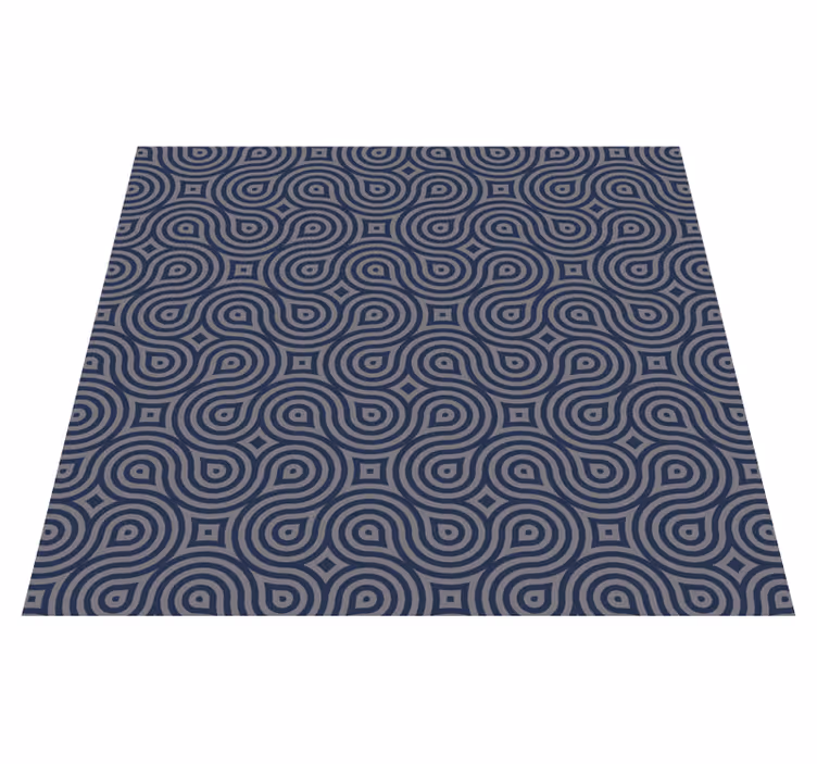 Dywan winylowy wzór geometryczny niebieskie formy - TenStickers
