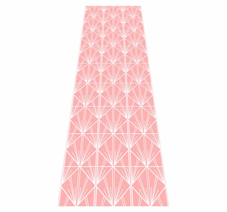 Dywan winylowy wzór geometryczny różowo-biały - TenStickers