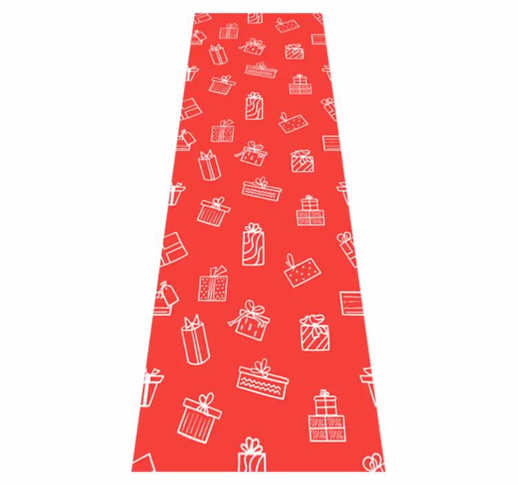 Dywan winylowy boże narodzenie czerwone tło z prezentami - TenStickers