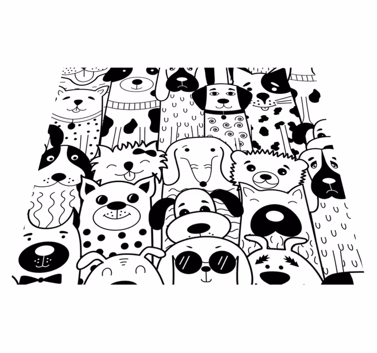Dywan winylowy do salonu w psy w różnych wzorach - TenStickers