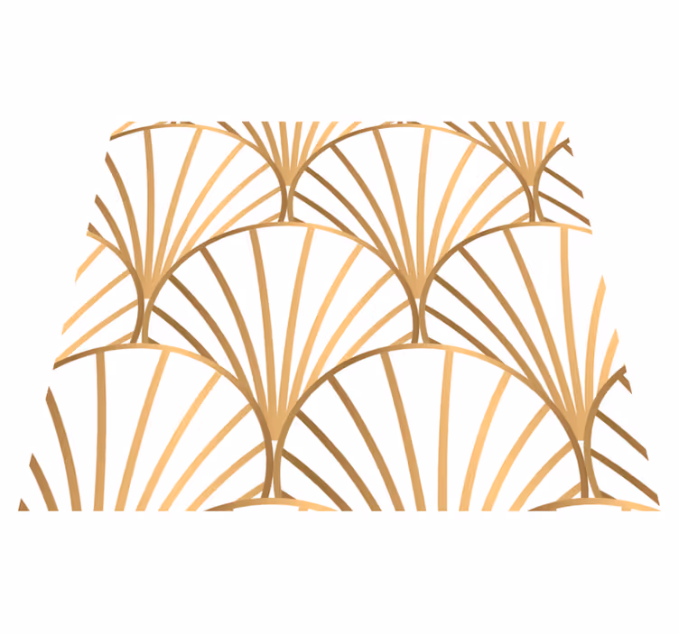 Dywan winylowy do salonu w stylu art deco biało-złoty - TenStickers