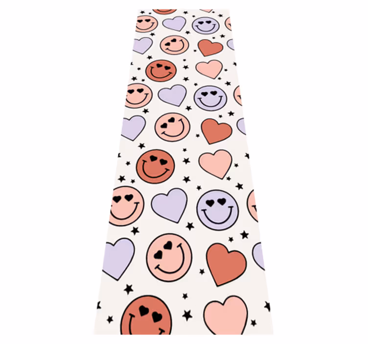 Dywan winylowy do salonu uśmiechnięte serca - TenStickers