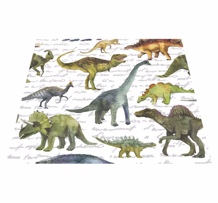 Dywan winylowy do salonu z realistycznymi dinozaurami - TenStickers