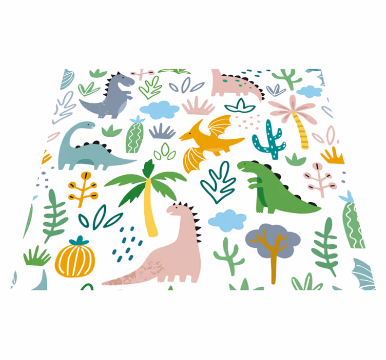 Dywan winylowy do salonu w skandynawskim wzorze jurajskim - TenStickers