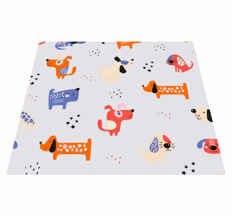 Dywan winylowy do salonu z ilustracjami psów - TenStickers