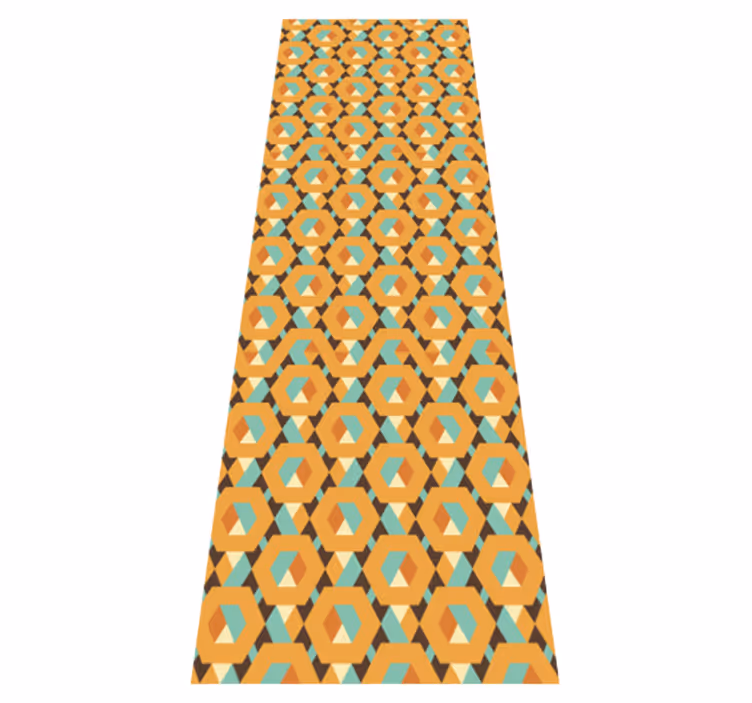Dywan winylowy do salonu w geometryczne, stonowane kształty - TenStickers