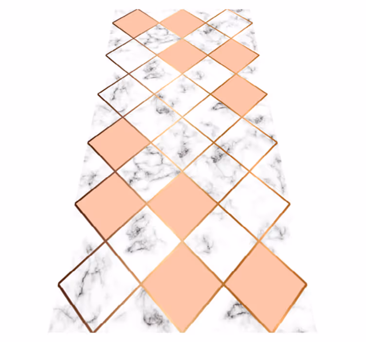Dywan winylowy do salonu w różowe geometryczne marmury - TenStickers