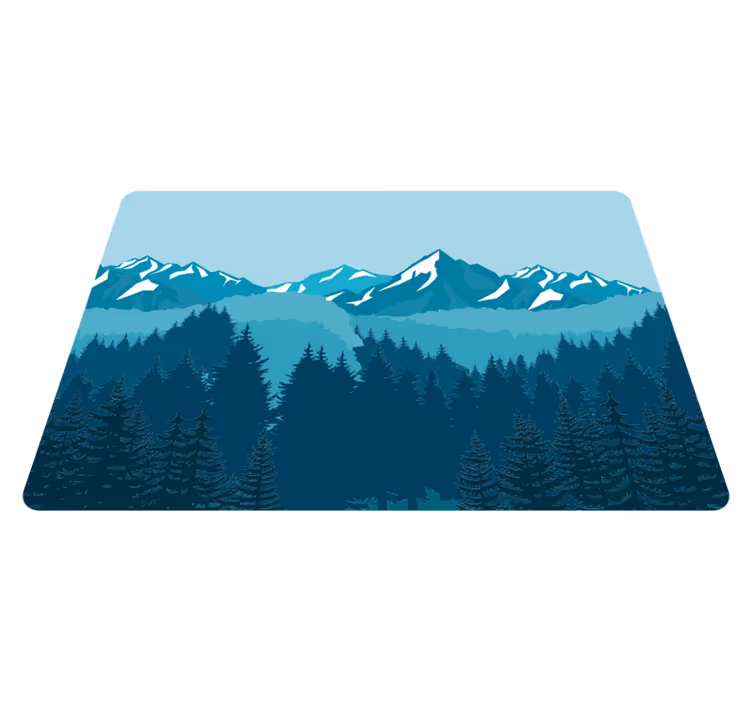 Dywan winylowy natura pełen niebiesko-zielonych krajobrazów - TenStickers