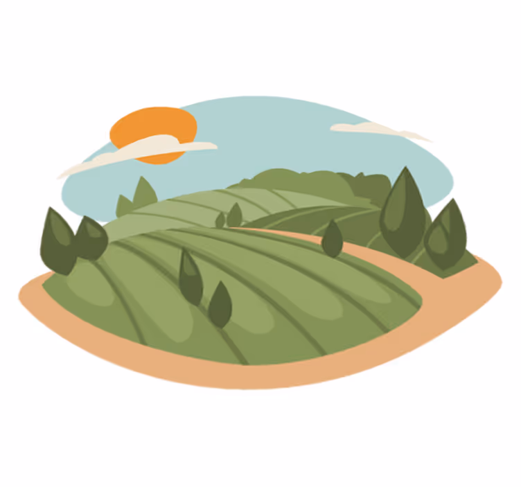 Dywan winylowy natura ilustracja pól - TenStickers