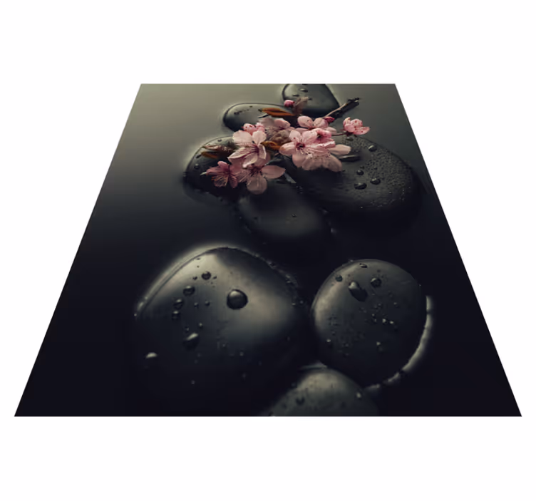 Dywan winylowy natura w stylu zen z kamieniem do toalety - TenStickers