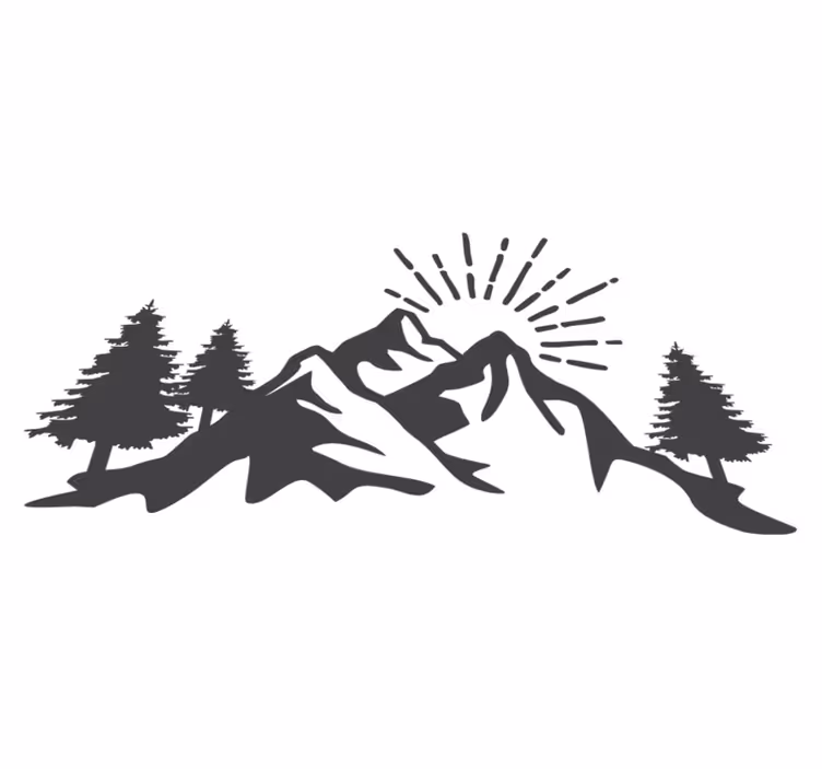 Dywan winylowy natura sylwetka górskiego słońca - TenStickers