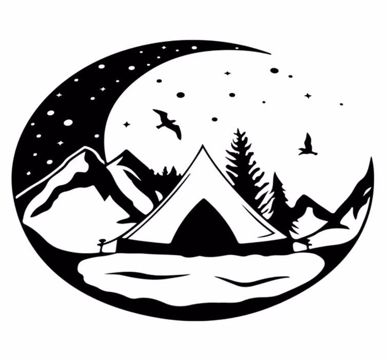 Dywan winylowy natura góry i noc księżycowa - TenStickers