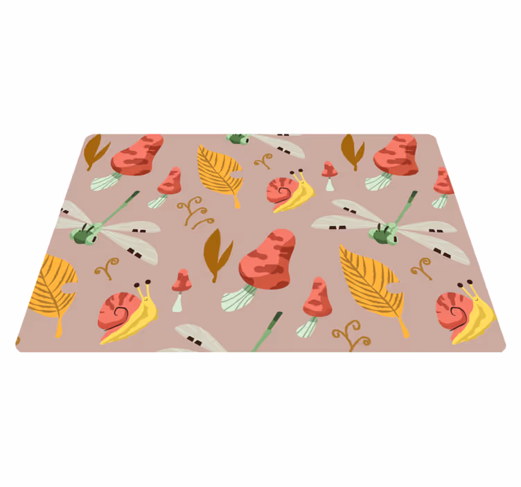 Dywan winylowy natura wzór jesiennej fauny i flory - TenStickers