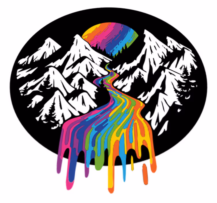 Dywan winylowy natura scena tęczowych gór - TenStickers