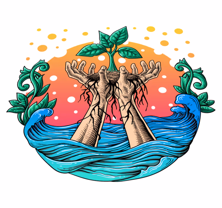 Dywan winylowy natura ręce wspierające naturę - TenStickers