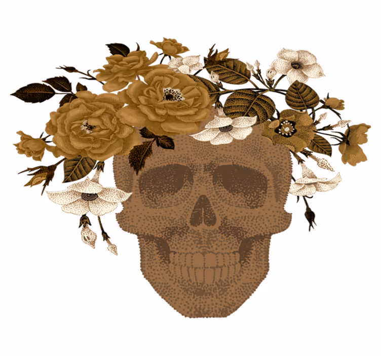 Dywan winylowy natura kwiatowy wzór czaszki - TenStickers