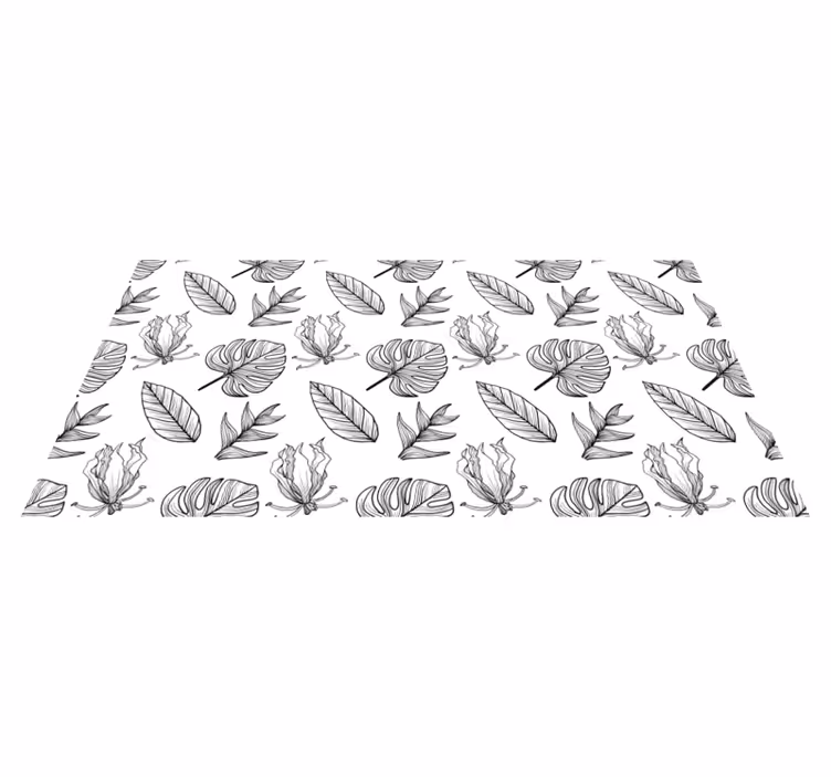 Dywan winylowy w kwiaty i rośliny wzory liściaste - TenStickers
