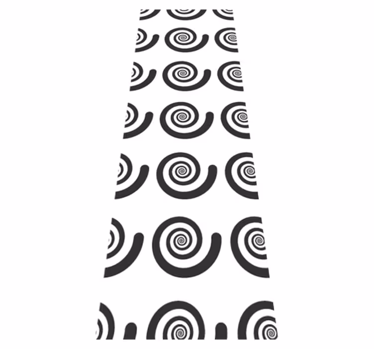 Dywan winylowy do salonu spiralny w czarno-białe wzory - TenStickers