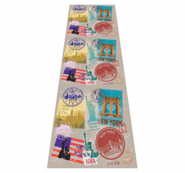 Dywan winylowy do salonu stary nowy jork kolaż - TenStickers