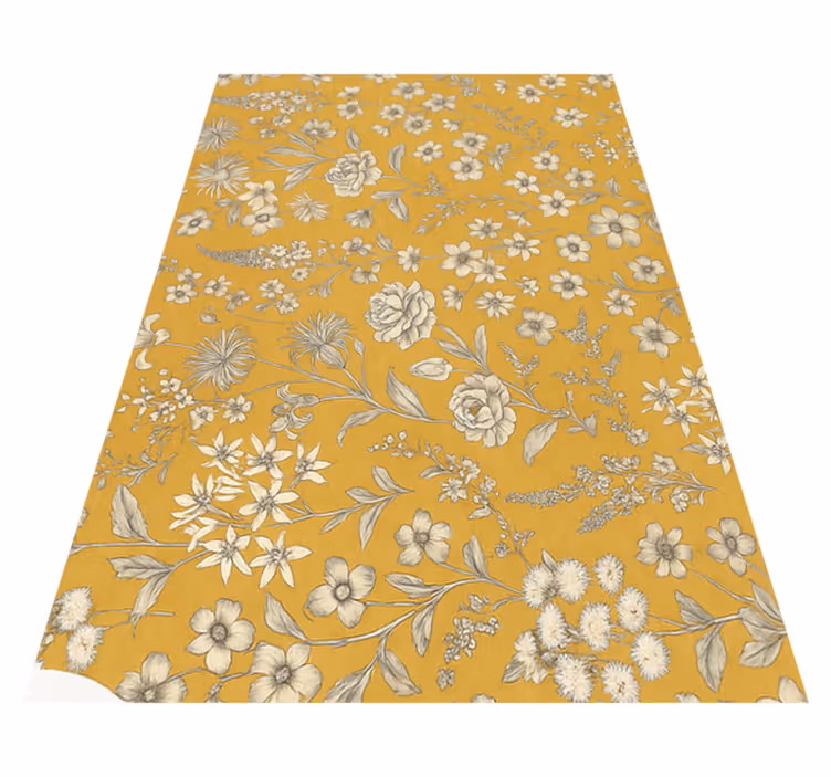 Dywan winylowy do salonu w stylu vintage kwiatowy - TenStickers