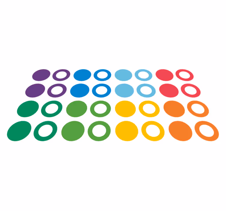 Dywan winylowy wzór geometryczny kolorowe kręgi tęczy - TenStickers