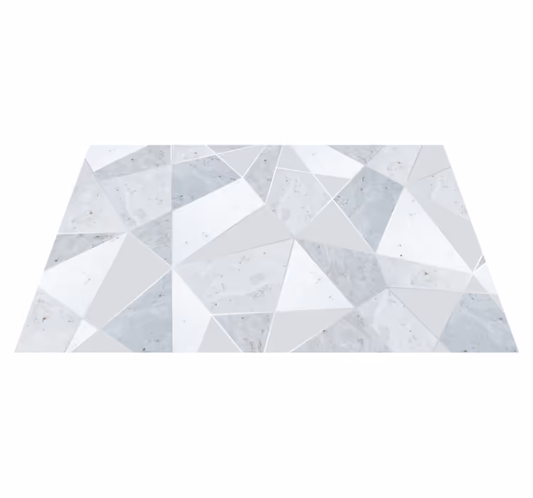 Dywan winylowy wzór geometryczny szary trójkątny marmur - TenStickers