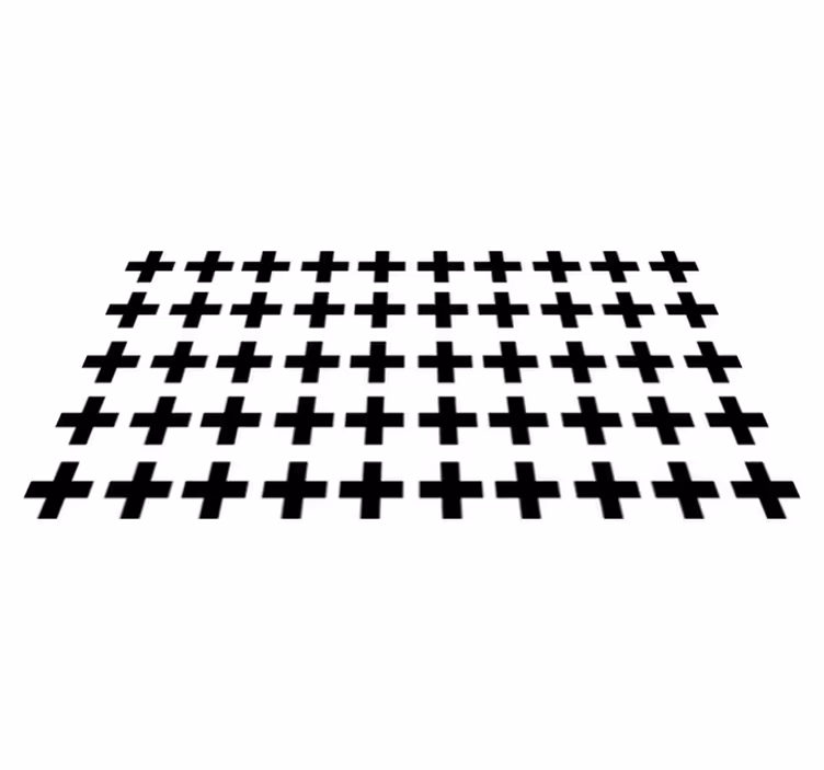 Dywan winylowy wzór geometryczny czarno-biały krzyżyk - TenStickers