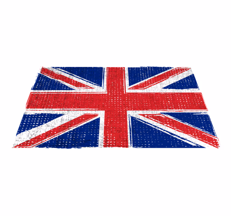 Dywan winylowy wzór geometryczny flaga uk w stylu grunge - TenStickers