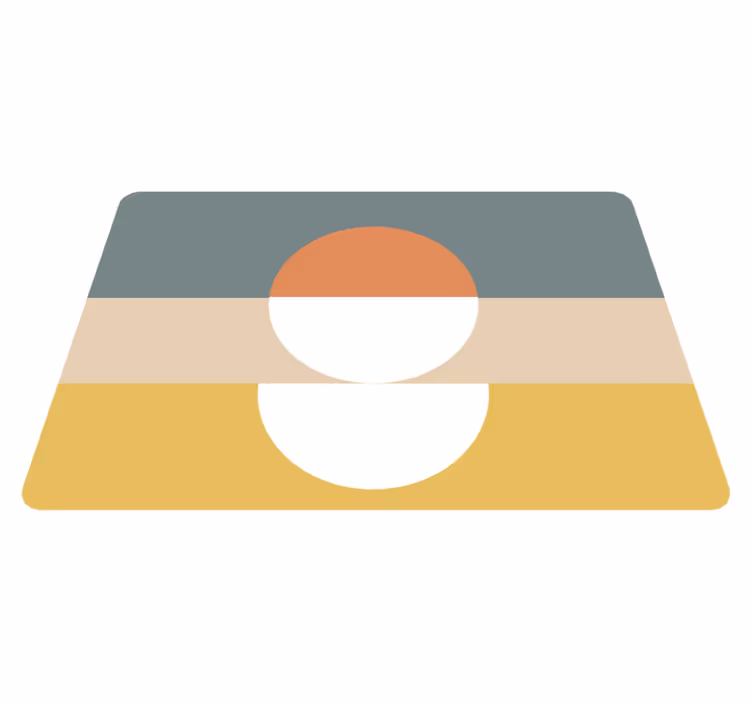 Dywan winylowy wzór geometryczny z okrągłymi paskami - TenStickers