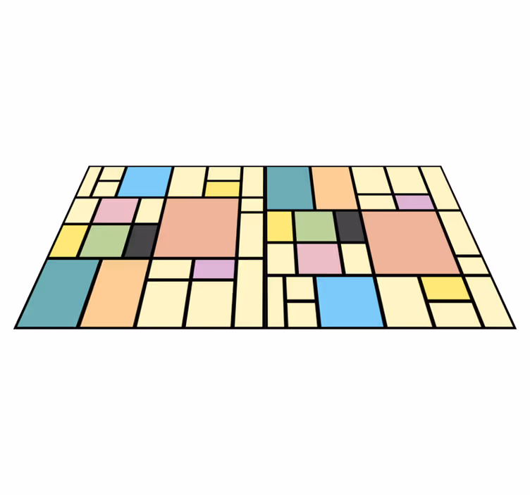 Dywan winylowy wzór geometryczny w kolorowe blokii - TenStickers