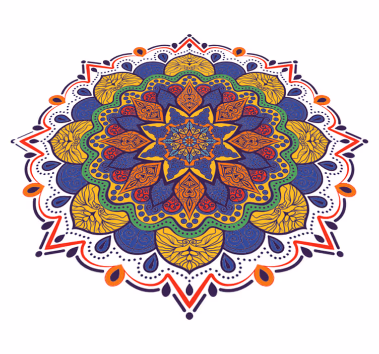 Dywan winylowy wzór geometryczny kolorowa mandala kwiatowa - TenStickers
