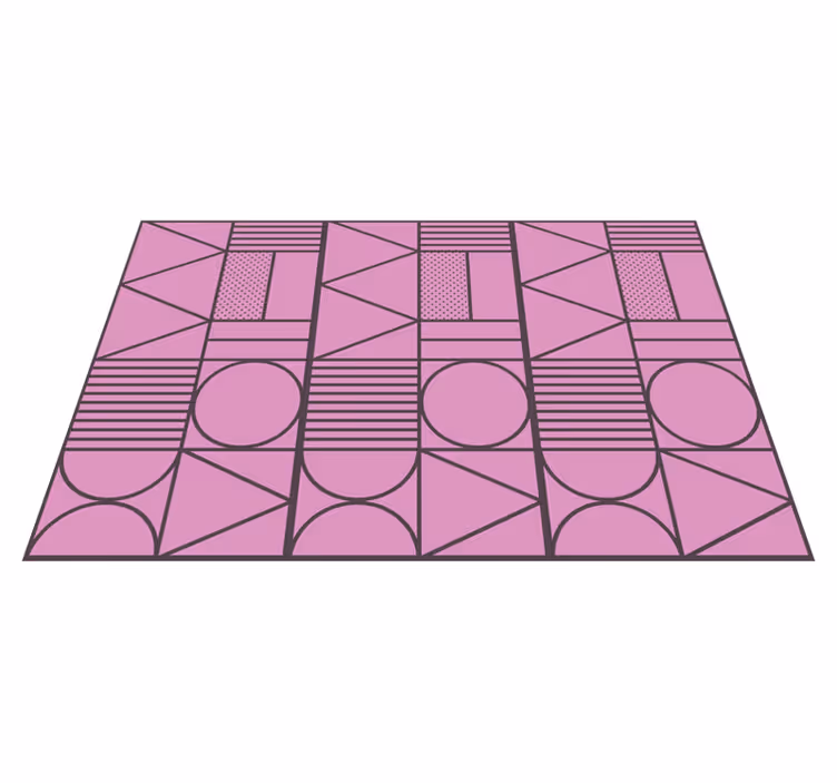 Dywan winylowy wzór geometryczny różowo-szary blok kolorów - TenStickers