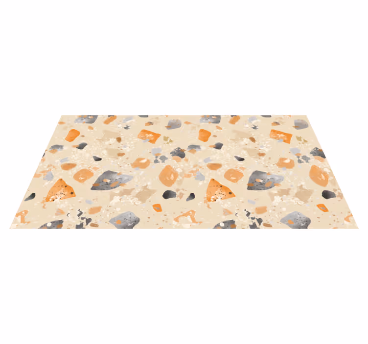 Dywan winylowy wzór geometryczny w monochromatyczny terrazzo - TenStickers