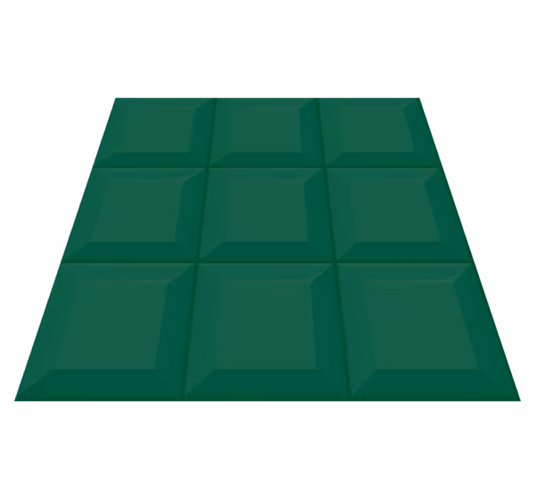 Dywan winylowy wzór geometryczny zielone płytki 3d - TenStickers