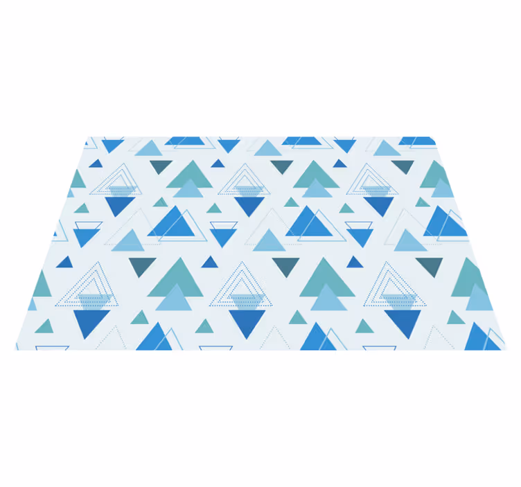 Dywan winylowy wzór geometryczny niebieskie trójkąty - TenStickers