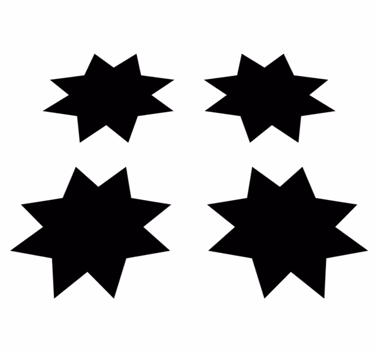 Dywan winylowy wzór geometryczny kształty czarnych gwiazd - TenStickers