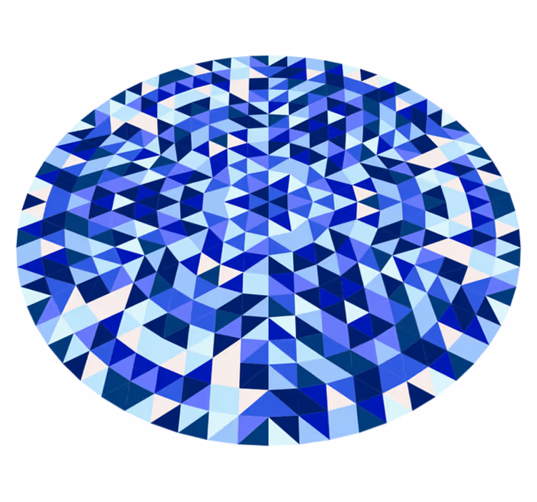 Dywan winylowy wzór geometryczny niebieskie okręgi - TenStickers