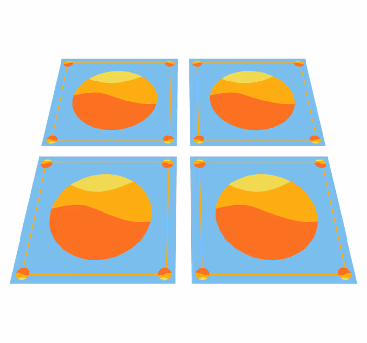 Dywan winylowy wzór geometryczny kolorowe koła - TenStickers