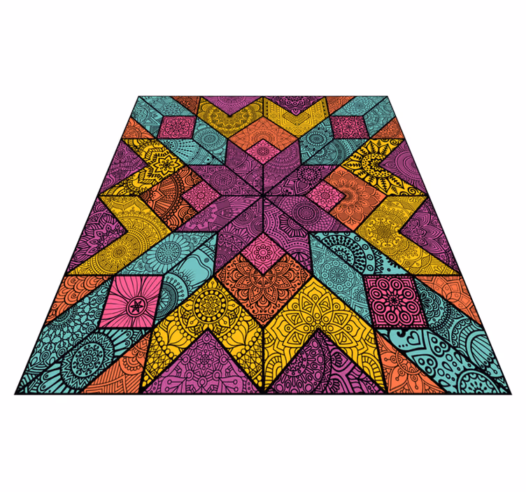 Dywan winylowy wzór geometryczny kolorowe elementy - TenStickers
