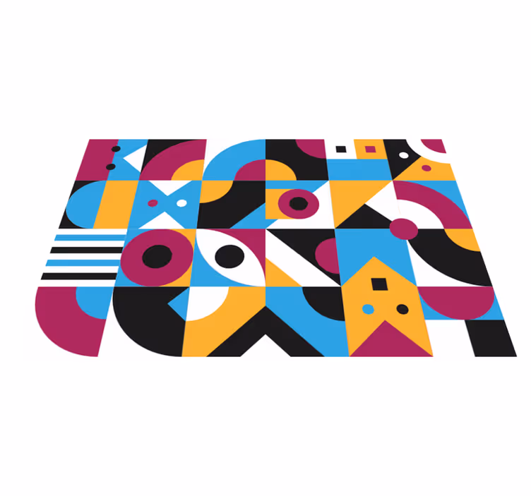 Dywan winylowy wzór geometryczny Żywe elementy abstrakcyjne - TenStickers